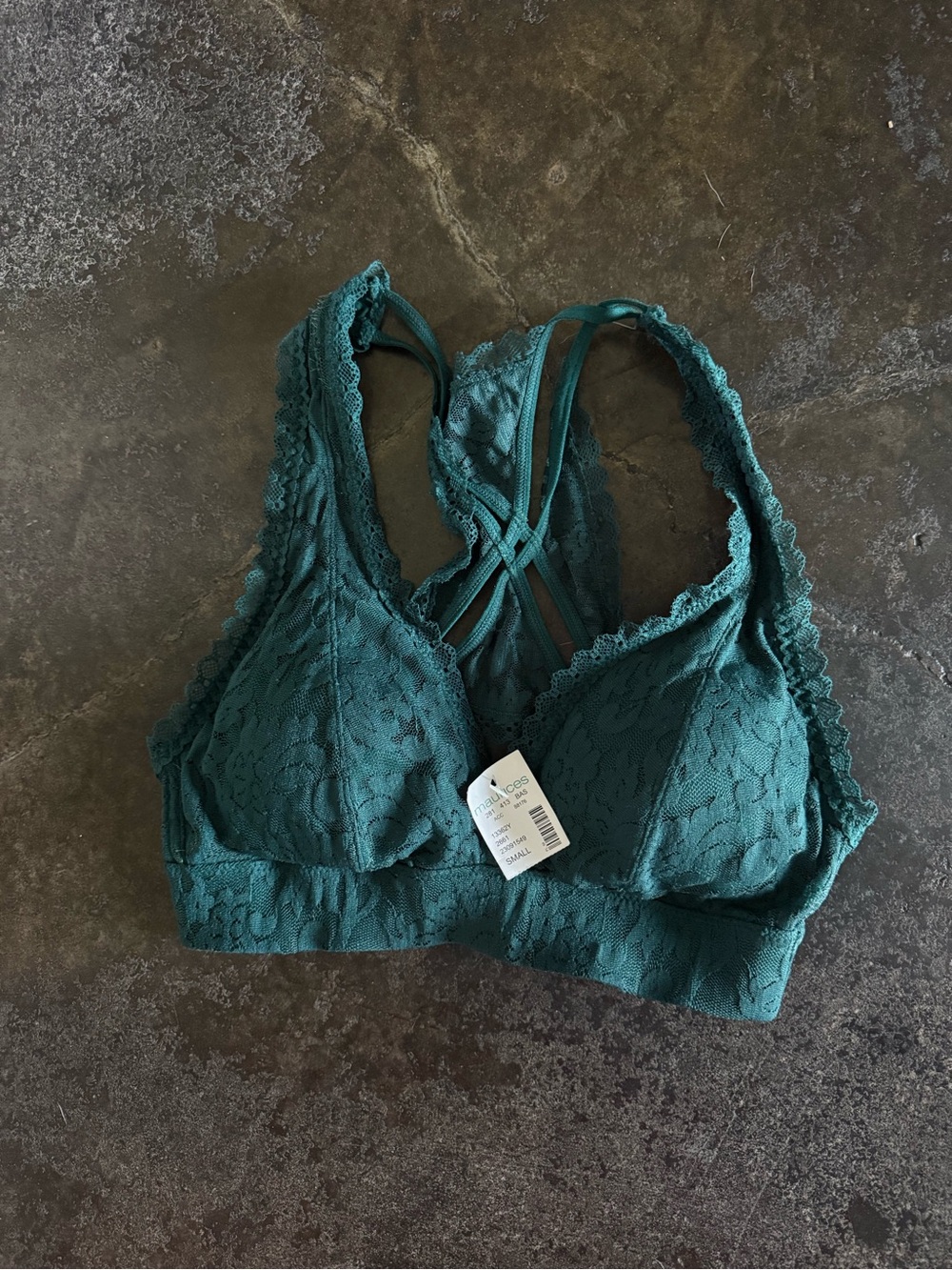 Maurices Teal Lace Crossback Bralette